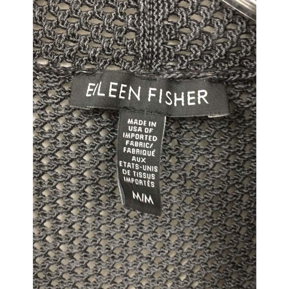 Eileen Fisher Charcoal Tencel Twisted Pointelle Cardigan Shrug M - Picture 6 of 9
